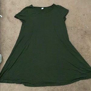 Striped Short Sleeve Swing Dress